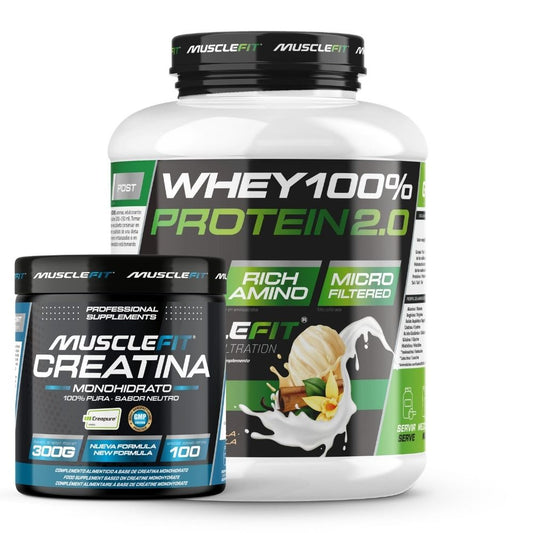 Pack WHEY 2kg + Creatina Creapure 300g - MuscleFit