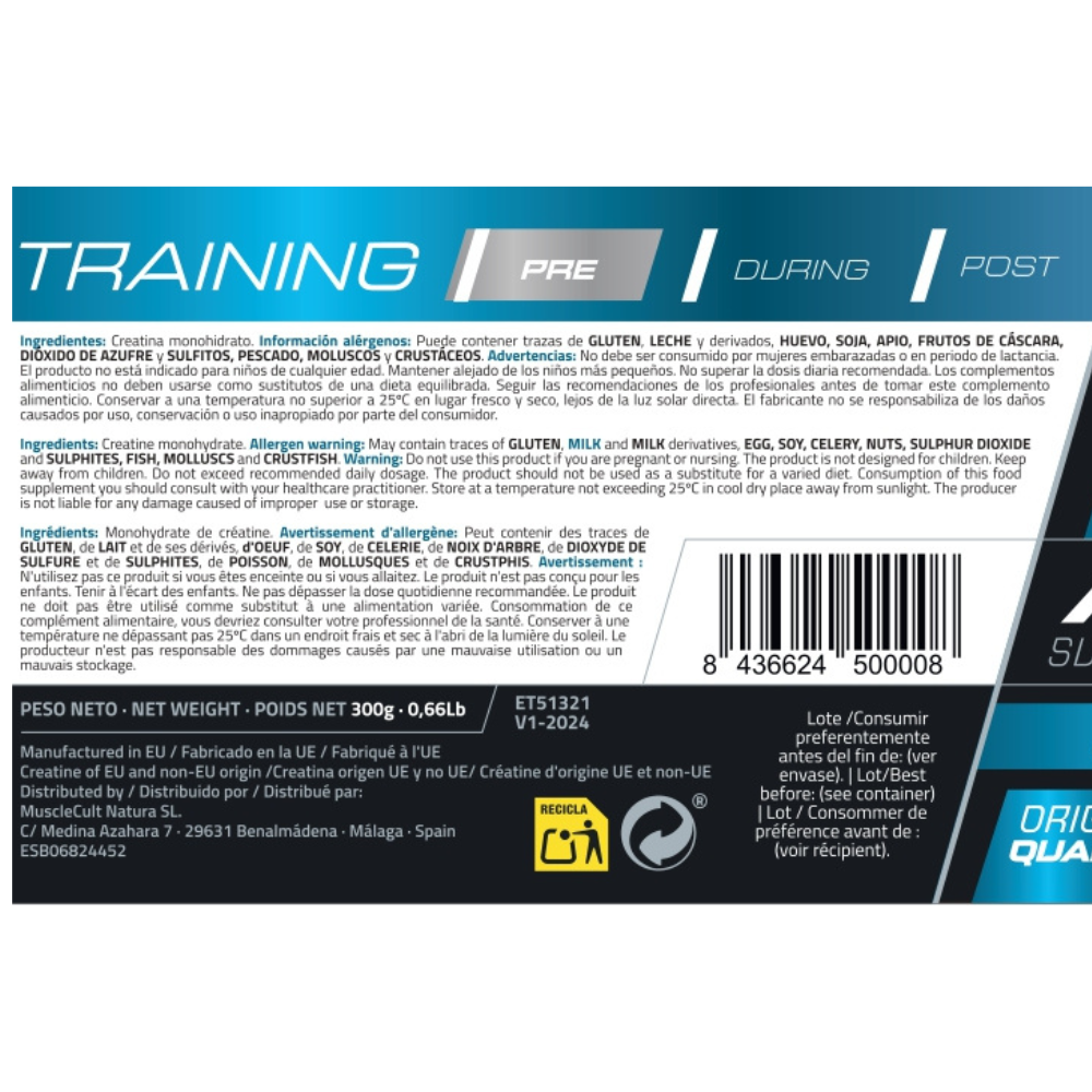 Creatina Monohidrato 300g MuscleFit | Mas fuerza y rendimiento