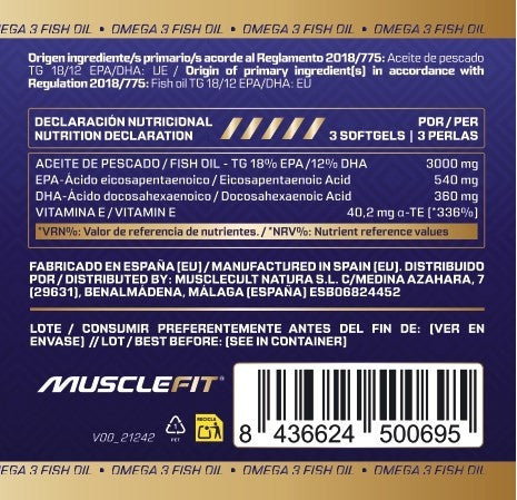 Omega 3 MuscleFit 90 cApsulas | Salud cardiovascular y cerebral