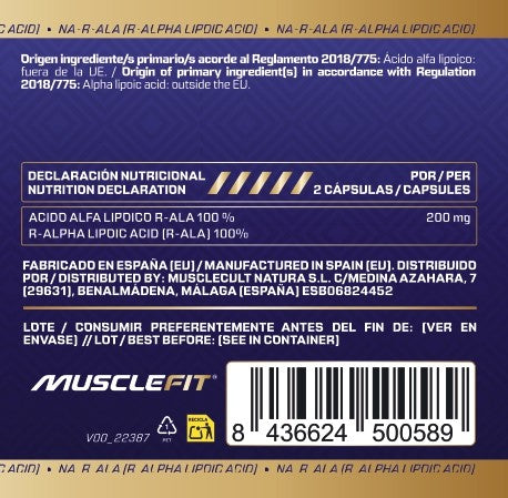 R-ALA MuscleFit | Ácido Alfa Lipoico Antioxidante