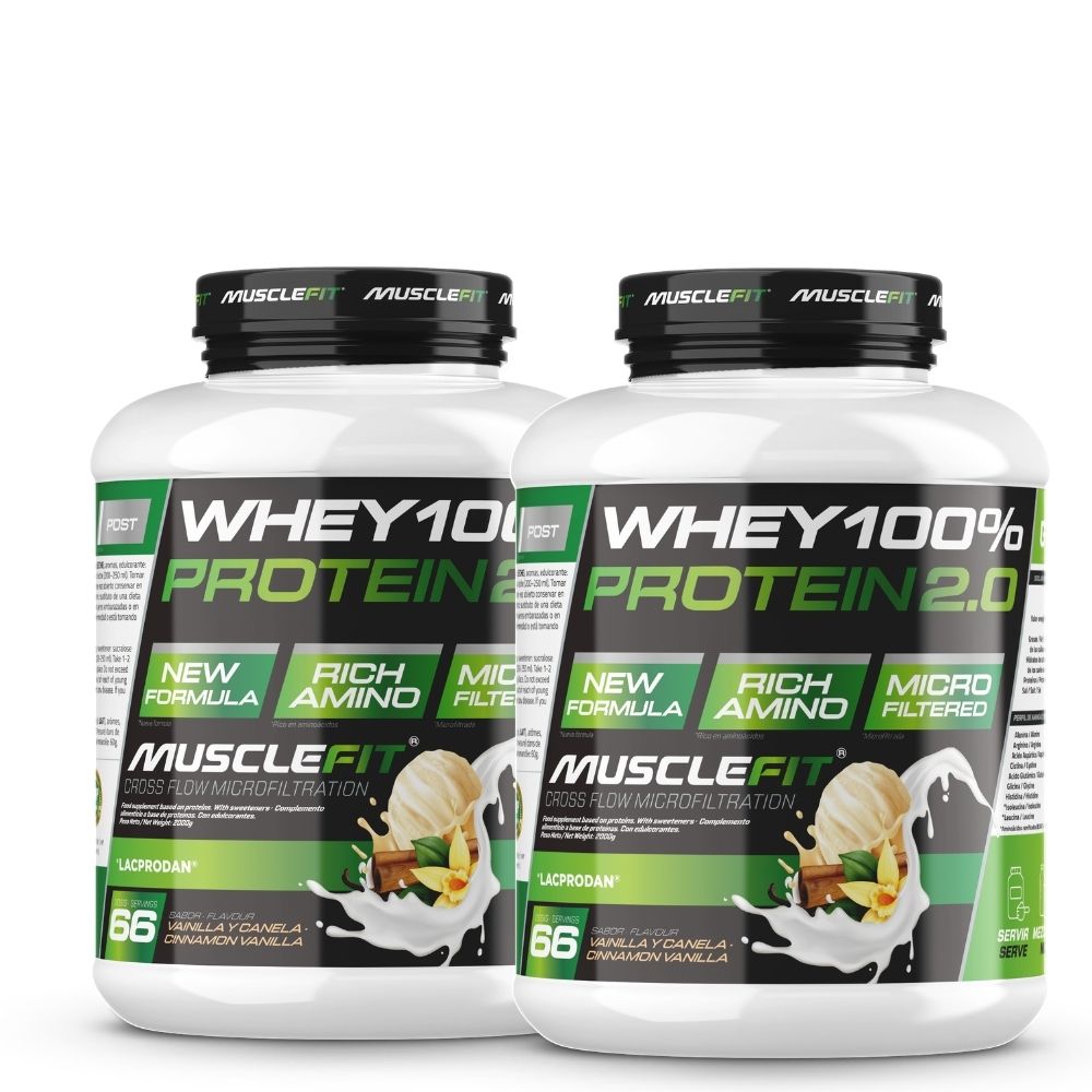 Pack 2 x Whey 100% Protein 2kg - MuscleFit