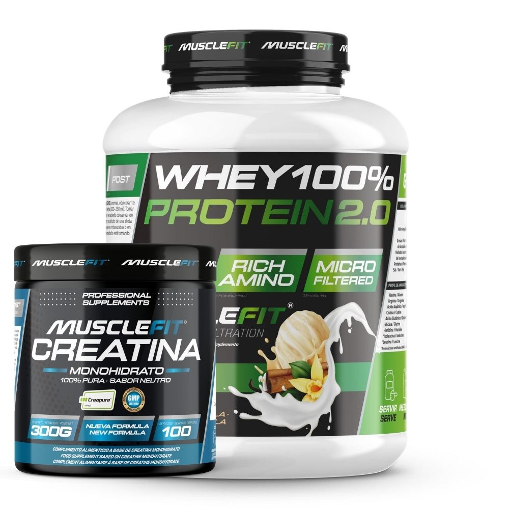 Pack WHEY 2kg + Creatina Creapure 300g - MuscleFit