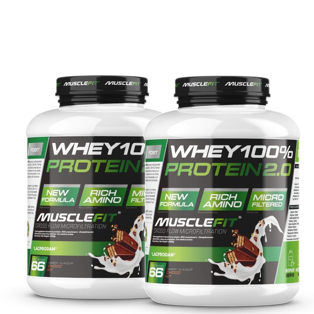 Pack 2 x Whey 100% Protein 2kg - MuscleFit