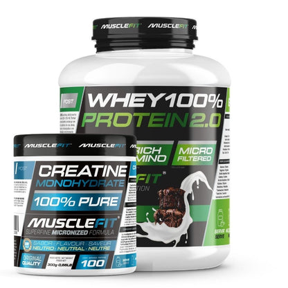 Pack Whey 100% Protein 2000g + Creatina 300g - MuscleFIt