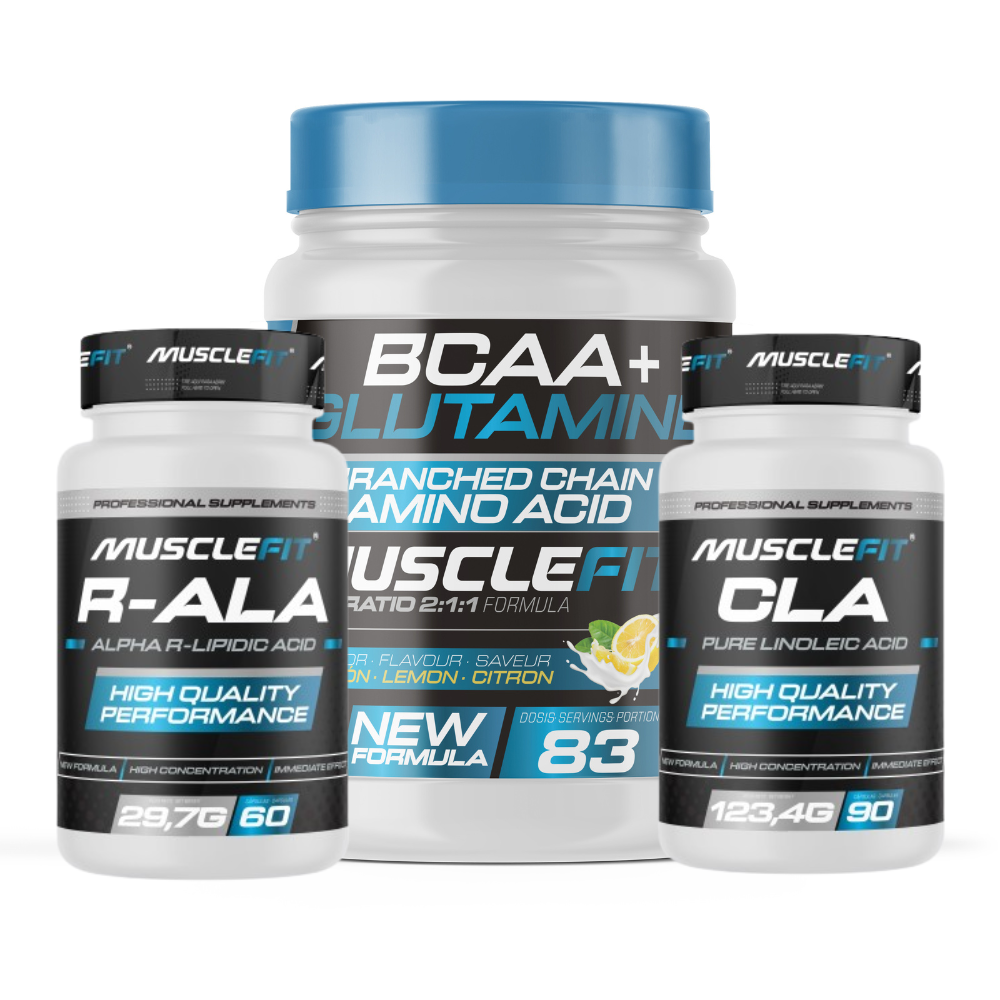 Pack Avanzado de Rendimiento y Recuperación CLA+R-ALA+BCAA + Glutamina - Musclefit