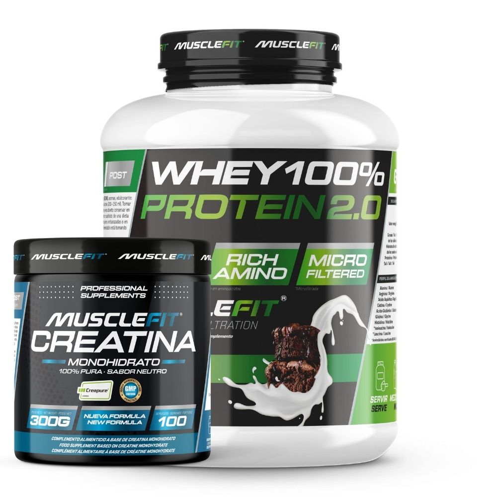 Pack WHEY 2kg + Creatina Creapure 300g - MuscleFit