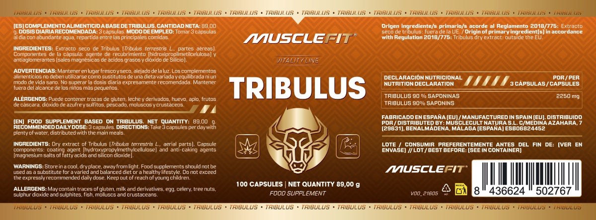 TRIBULUS 100 cápsulas MUSCLEFIT
