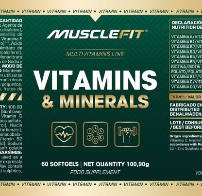 Multivitaminas MuscleFit 60 capsulas | Salud y energia diaria