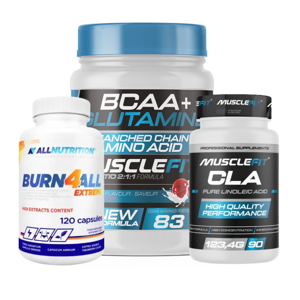 BCAA + Glutamina 500g + CLA + Burn4All - Quema grasa y define tu cuerpo