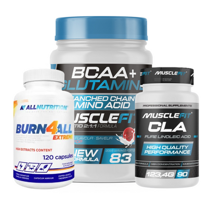 BCAA + Glutamina 500g + CLA + Burn4All - Quema grasa y define tu cuerpo