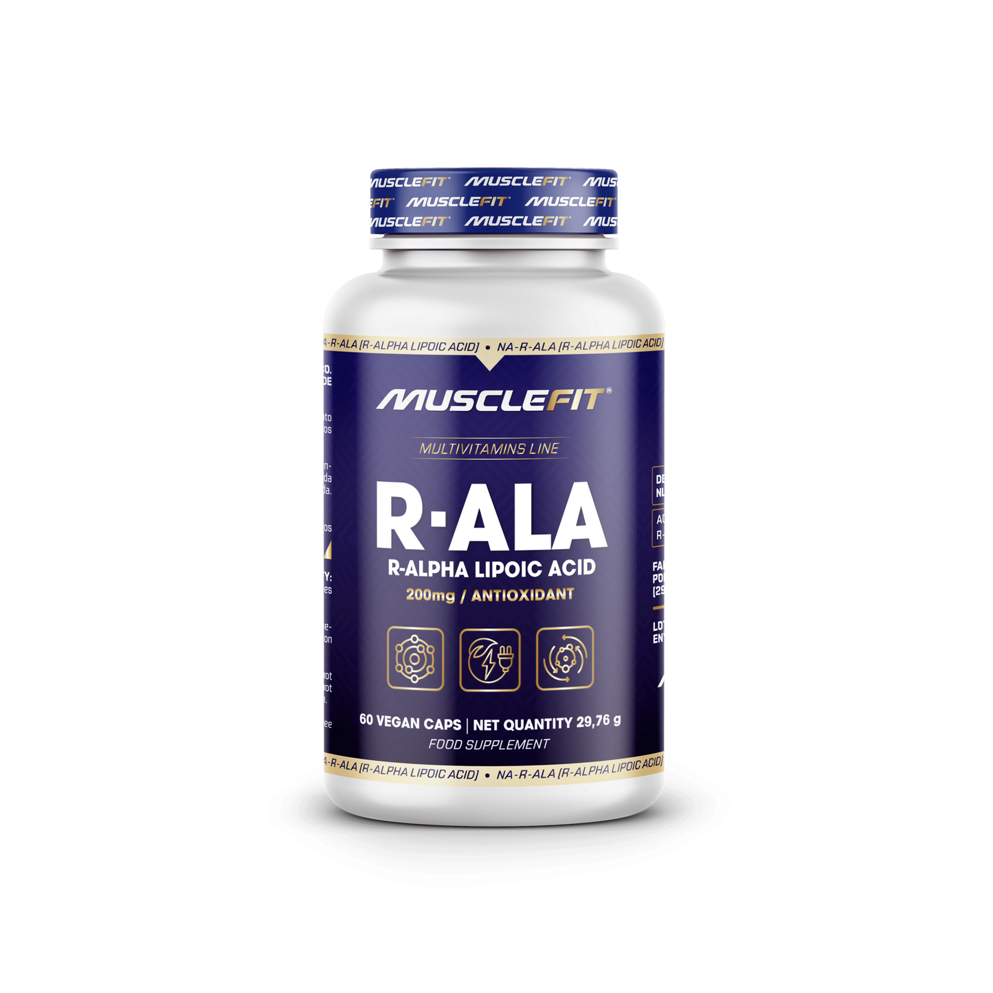 R-ALA Acido Alfa Lipoico MuscleFit 60 capsulas | Antioxidante potente