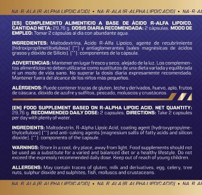 R-ALA Acido Alfa Lipoico MuscleFit 60 capsulas | Antioxidante potente