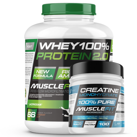 Pack Whey 100% Protein + Creatina MuscleFit MuscleCult - Aumenta fuerza y masa