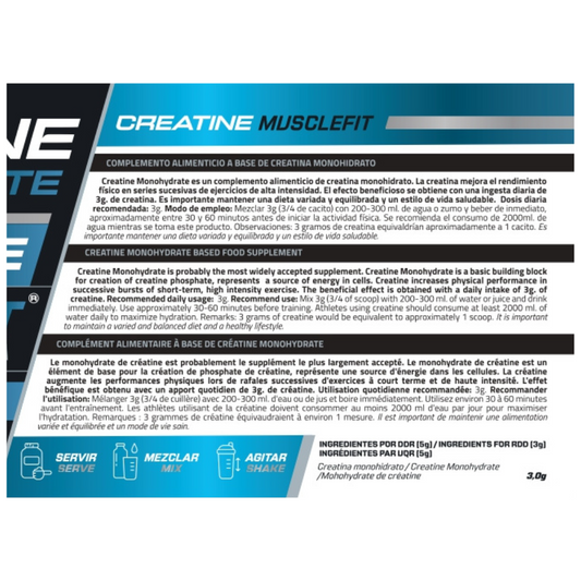 Creatina Monohidrato 300g MuscleFit | Mas fuerza y rendimiento