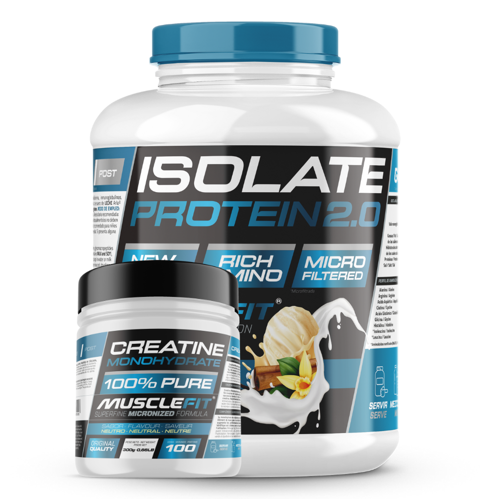 Pack ISO 2000g + Creatina 300g MuscleFit | Aumenta masa muscular