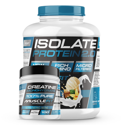 Pack ISO 2000g + Creatina 300g MuscleFit | Aumenta masa muscular