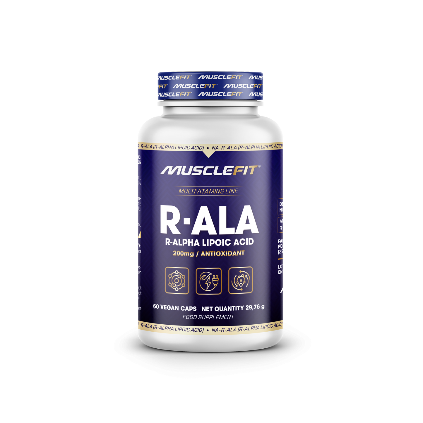 R-ALA Ácido ALFA - R Lipoico - MuscleFit│60 cápsulas