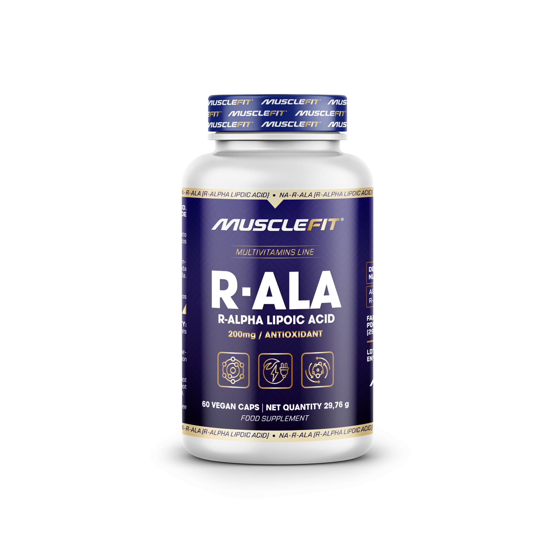 R-ALA Ácido ALFA - R Lipoico - MuscleFit│60 cápsulas