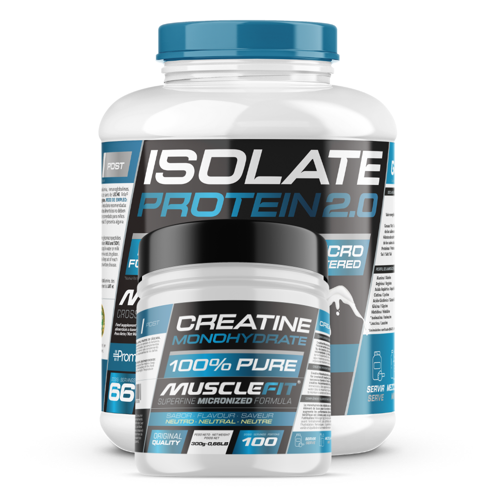 Pack ISO 2000g + Creatina 300g MuscleFit | Aumenta masa muscular