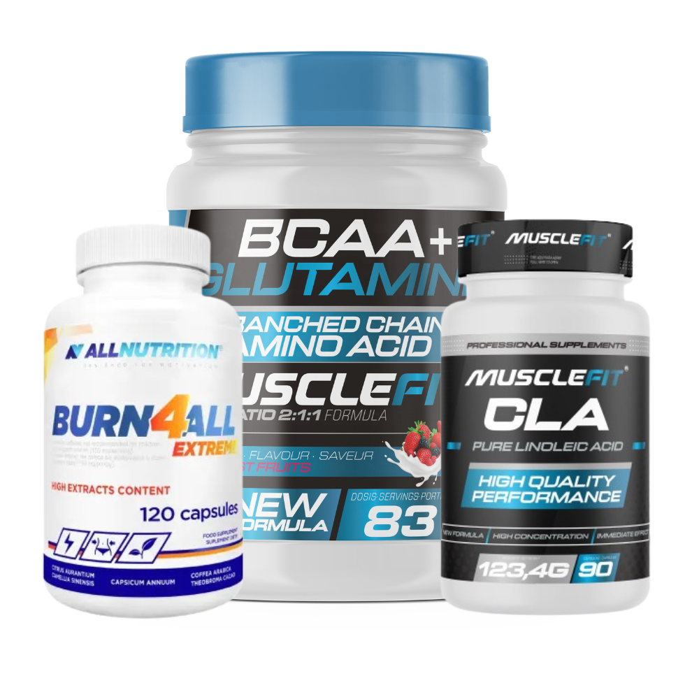 BCAA + Glutamina 500g + CLA + Burn4All - Quema grasa y define tu cuerpo