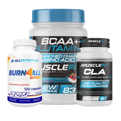 BCAA + Glutamina 500g + CLA + Burn4All - Quema grasa y define tu cuerpo