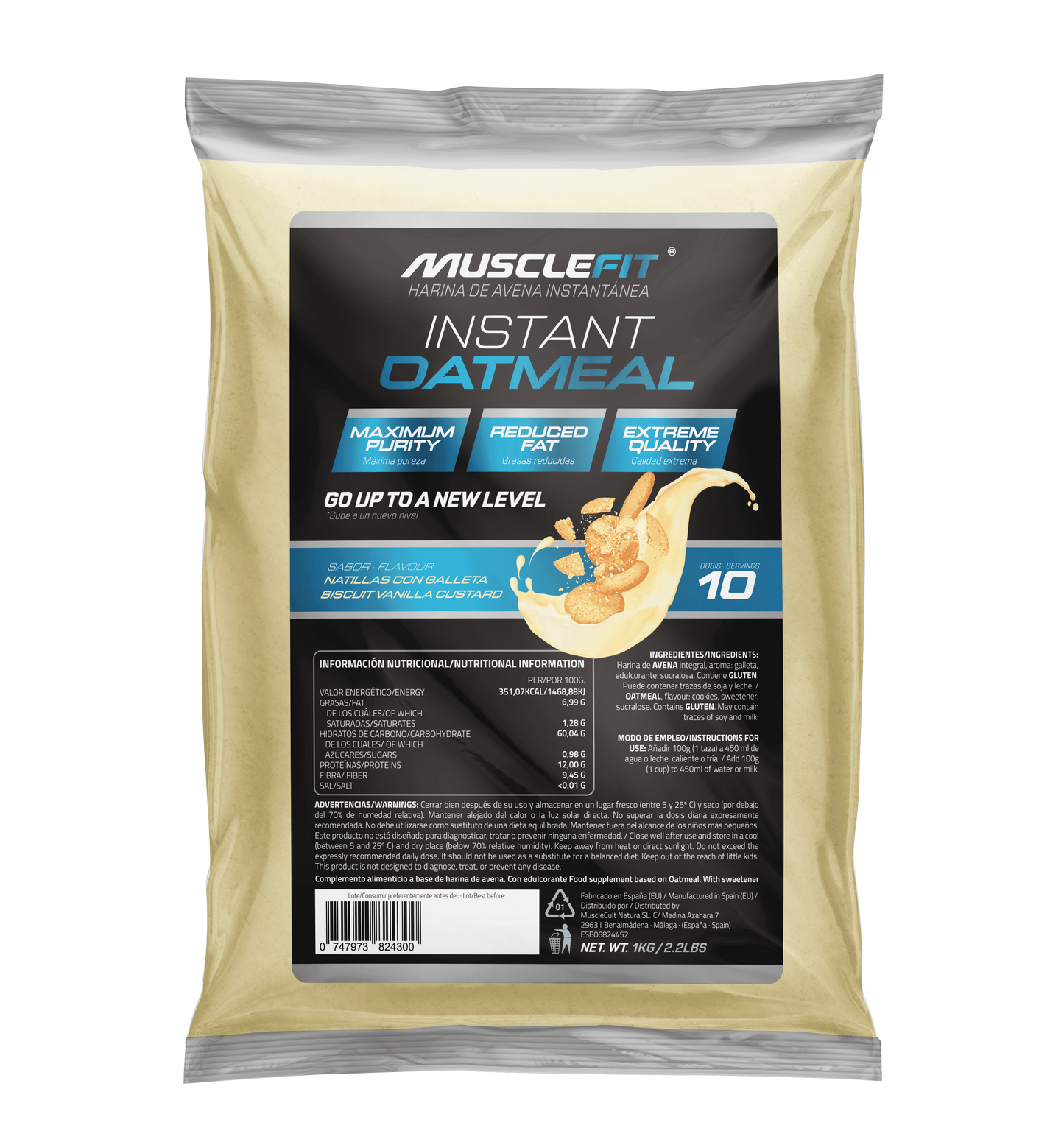 Harina de Avena 1kg MuscleFit | Oatmeal saludable y nutritiva