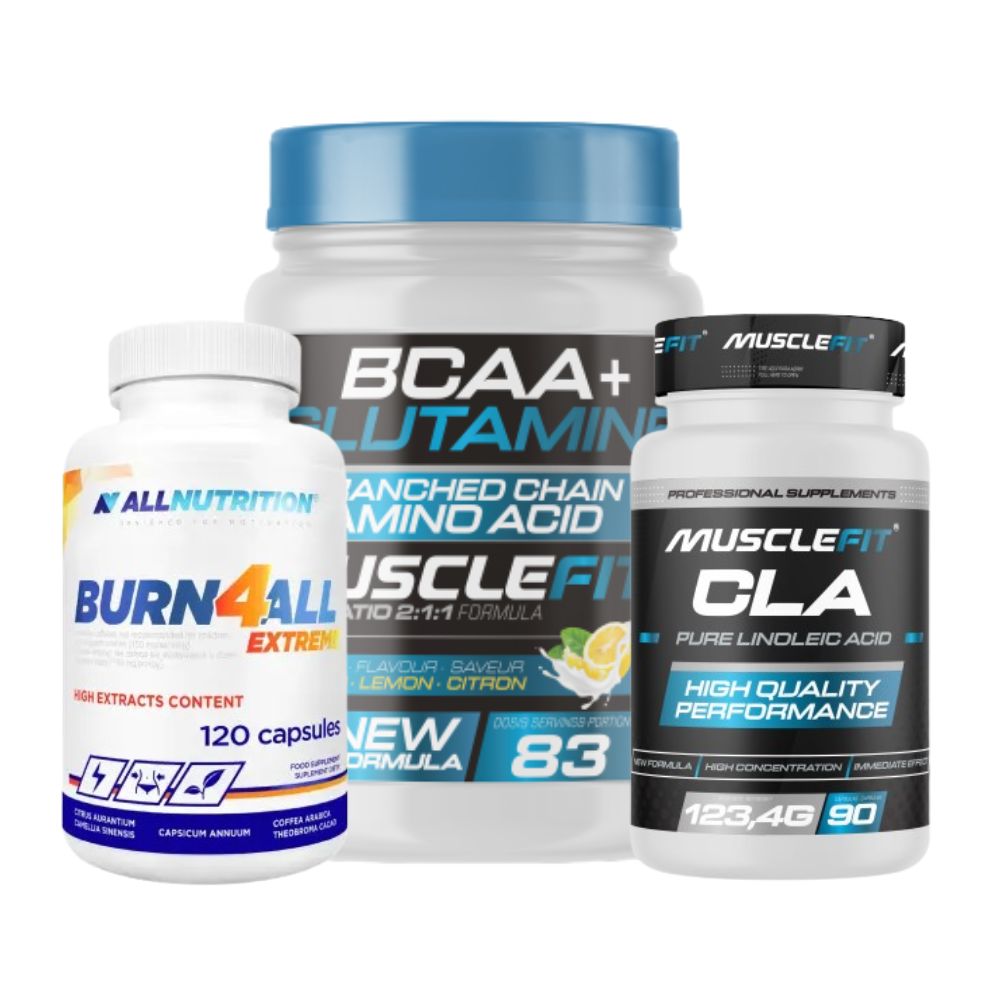 BCAA + Glutamina 500g + CLA + Burn4All - Quema grasa y define tu cuerpo