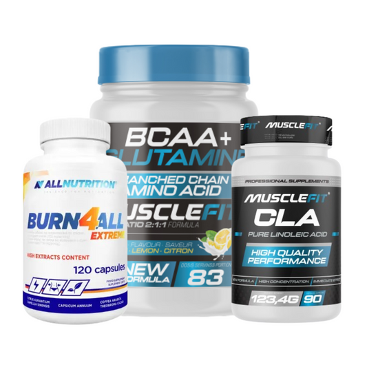 BCAA + Glutamina 500g + CLA + Burn4All - Quema grasa y define tu cuerpo