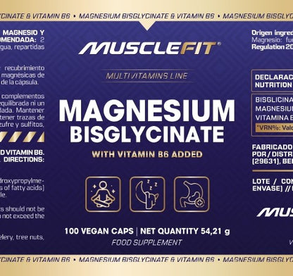 Magnésio Bisglicinato 100 cápsulas MUSCLEFIT