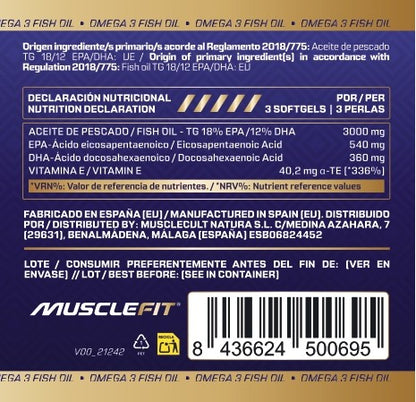 Omega 3 Fish Oil Musclefit - 90 perlas