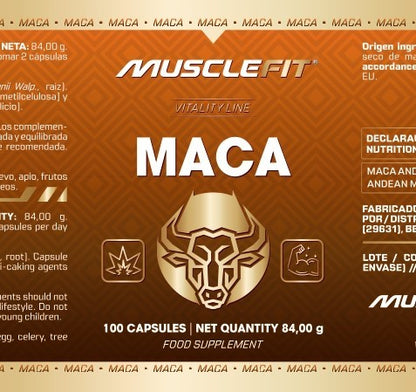 MACA ANDINA 4:1 - 100 cápsulas (700 mg por cápsula) - MUSCLEFIT