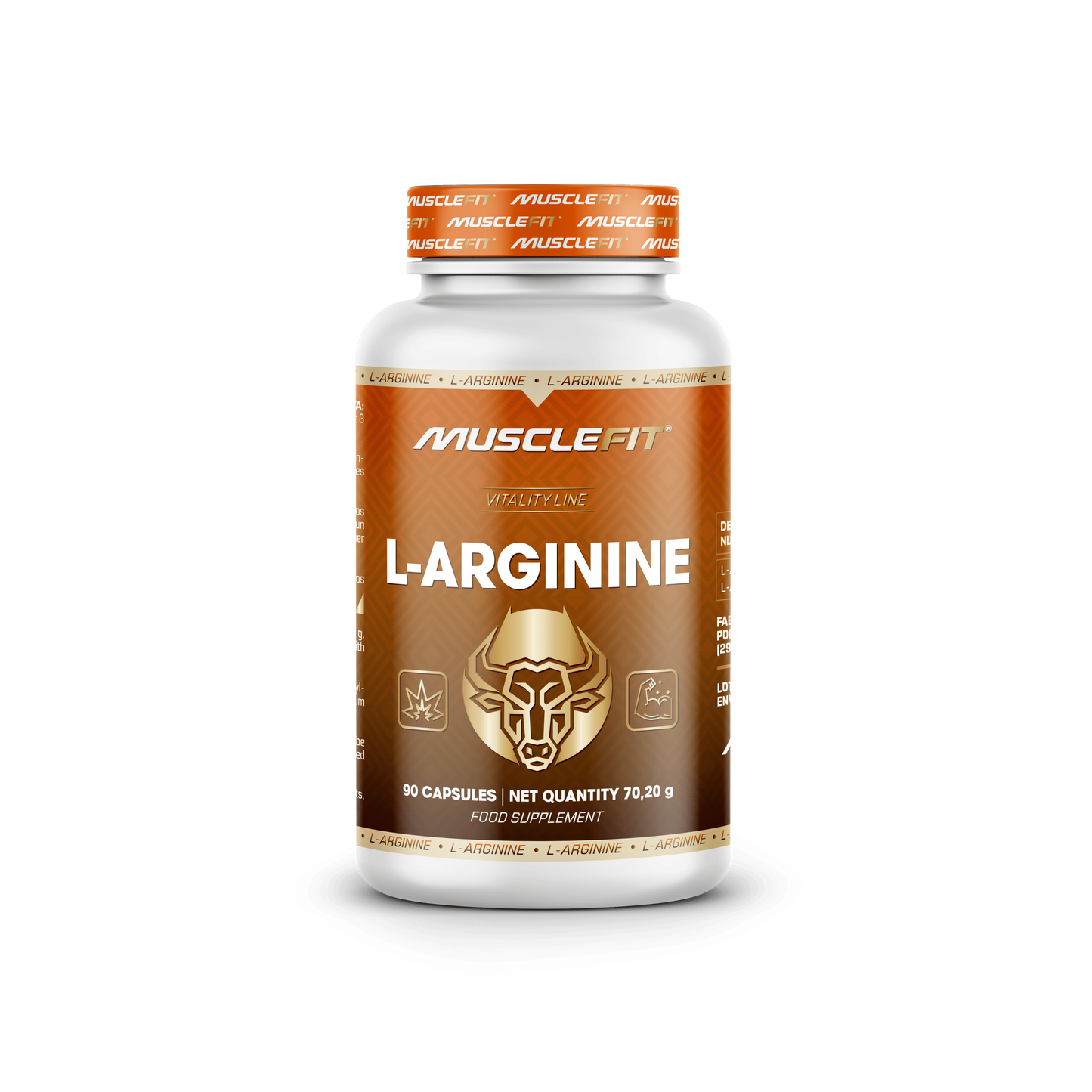 100% Arginina MuscleFit | 90 capsulas para fuerza y energia