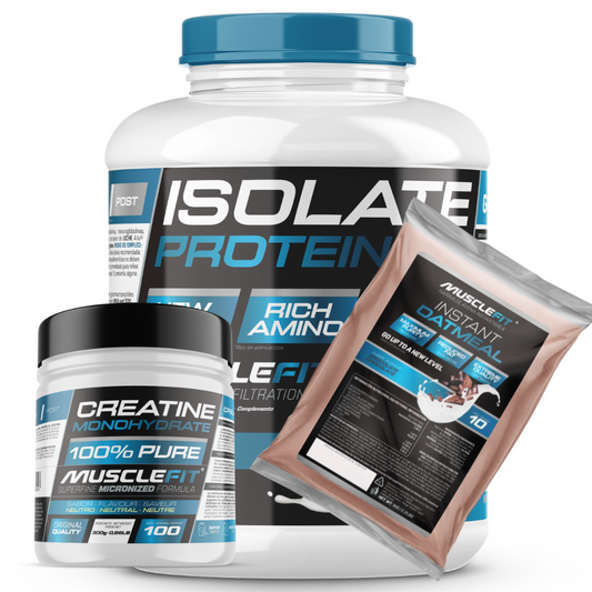 Pack Isolate 2kg + Creatina + Harina de Avena | MuscleFit completo