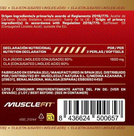 CLA - Pure Linoleic Acid - MuscleFit - 90 cápsulas
