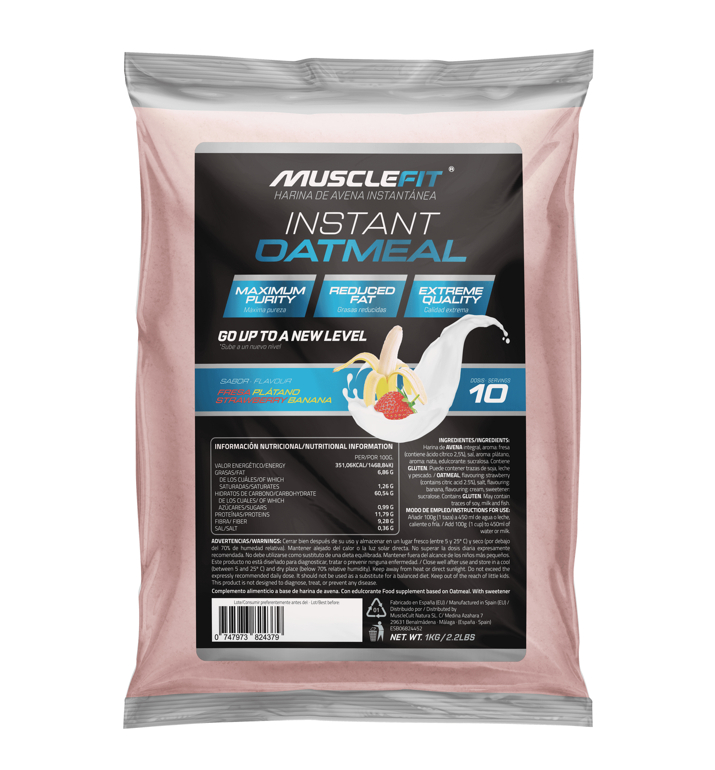 Harina de Avena 1kg MuscleFit | Oatmeal saludable y nutritiva