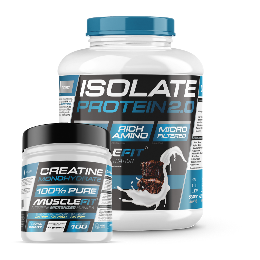Pack ISO 2000g + Creatina 300g MuscleFit | Aumenta masa muscular