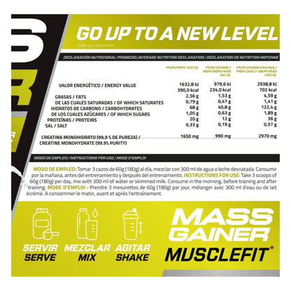 Ganador de Peso 3kg MuscleFit | Mass Gainer para ganar masa