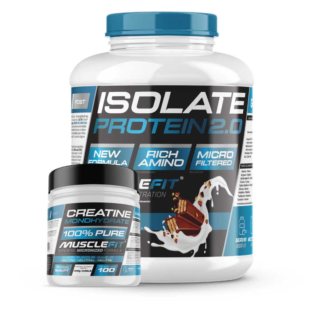 Pack ISO 2000g + Creatina 300g MuscleFit | Aumenta masa muscular