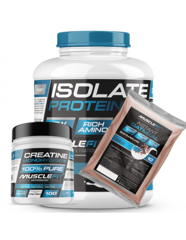 Pack Isolate 2kg + Creatina + Harina de Avena | MuscleFit completo