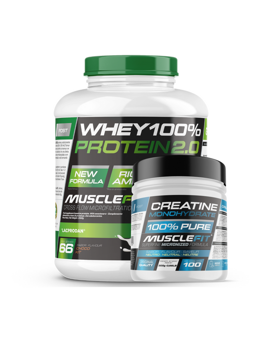 Pack Whey 100% Protein + Creatina MuscleFit MuscleCult - Aumenta fuerza y masa